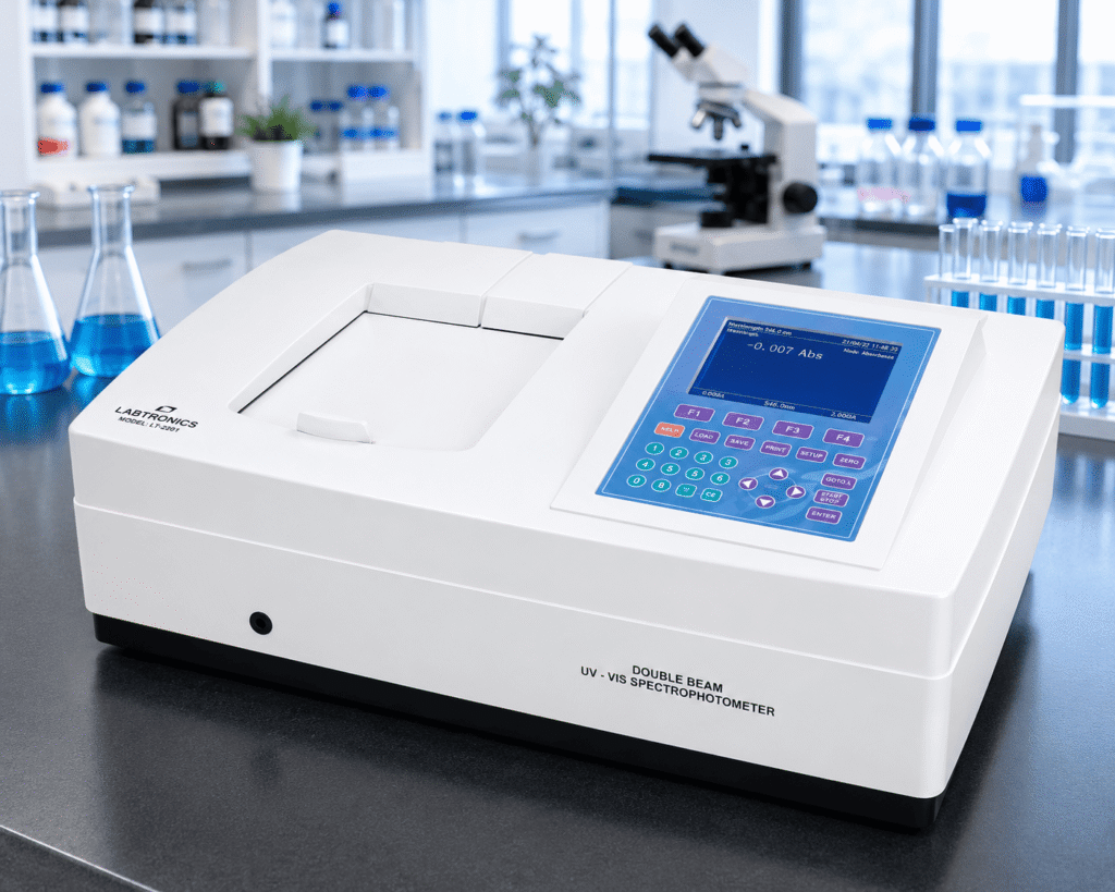 Double Beam Microprocessor UV-VIS Spectrophotometer – (Variable Bandwidth)